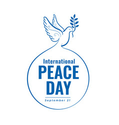 World Peace Day Background With Dove And Olive