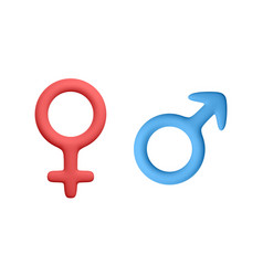 3d Realistic Male And Female Symbol Isolated