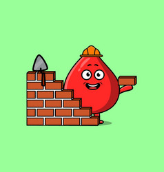 Cute Cartoon Blood Drop As Mason Character