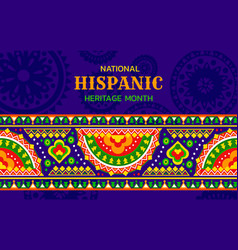 Hispanic Heritage Month Banner With Floral Pattern