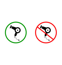 Prohibited And Permitted Icon Set For Use Of Hair