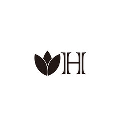 Letter H Flower Lines Geometric Symbol Simple Logo