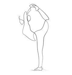 Woman In Yoga Pose Balancing One Line Calligraph