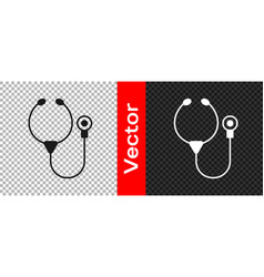 Black Stethoscope Medical Instrument Icon Isolated