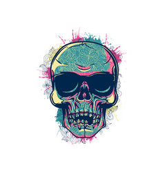 Colorful T-shirt Design With Skull