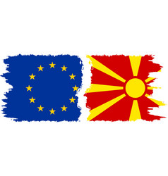 Northern Macedonia And European Union Grunge