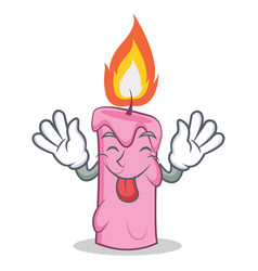 Tongue Out Candle Character Cartoon Style