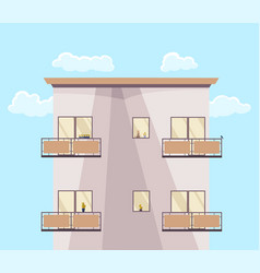 Building Balcony Stay Home Concept