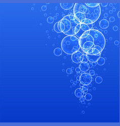 Floating Water Bubbles On Blue Background