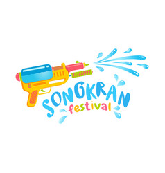 Logo With Water Gun For Songkran Festival