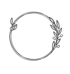 Olive Wreath Sketched Floral Frame