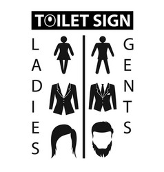 Toilet Icon Girls And Boys Restrooms Sign And