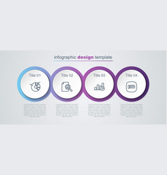 Set Line Pie Chart Infographic Document With