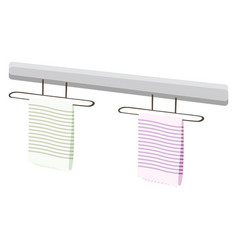 Towel Hangers On A White Background