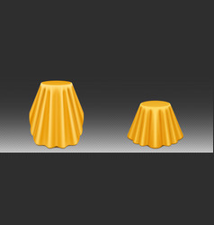 3d Set Of Podiums Covered With Yellow Silk Cloth