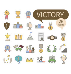 Award Line Icons Winner39s Medal Victory Cup