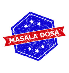 Hexagon Bicolor Masala Dosa Rubber Stamp