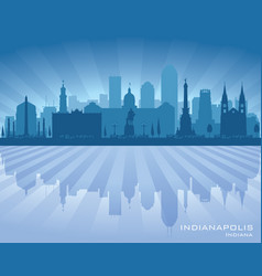 Indianapolis Indiana City Skyline Silhouette