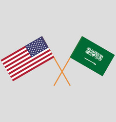 Kingdom Of Saudi Arabia And Usa Flags