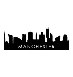 Manchester Skyline Silhouette Black