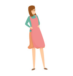 Mom Apron Icon Cartoon Woman Housewife