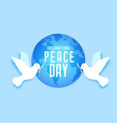 Nice Peace Day Banner With Dove And Globe Design