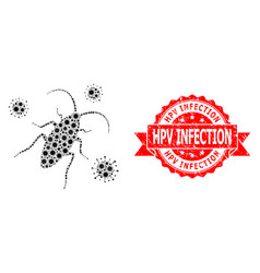 Scratched Hpv Infection Stamp And Virus Mosaic