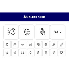 Skin And Face Line Icon Set