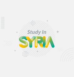 Study In Syria Creative Typography With 3d Blend