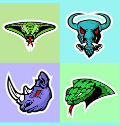 Viper Bull Rhino And Cobra Head Logo Set