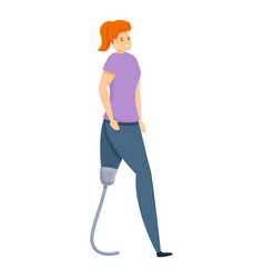 Woman Leg Prothesis Icon Cartoon Style