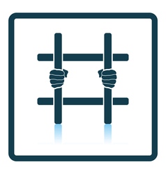 Hands Holding Prison Bars Icon