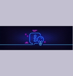 Lamp Line Icon Idea Light Bulb Sign Neon Light