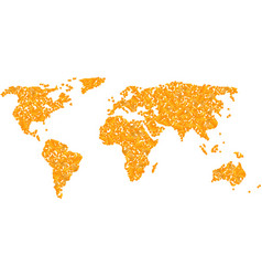 Mosaic Map Of World - Gold Composition Of Shatter