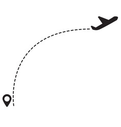 Plane Track To Point With Dashed Line Way