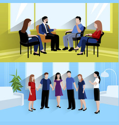 Relationship Counseling 2 Flat Banners Composition