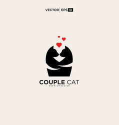 Cat Logo Design Pet Care Negative Space Style Con