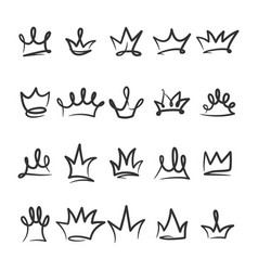 Hand Drawn Crown Doodle Icon Collection