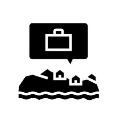 Working In Beach House Glyph Icon