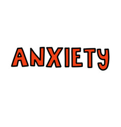 Anxiety Doodle Icon Color Word