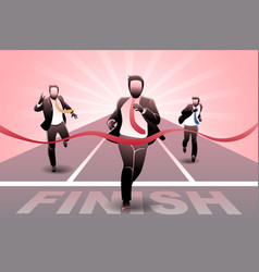 Business Concept Businessman Crossing Finish Line