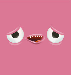 Funny Pink Monster Face With Open Mouth