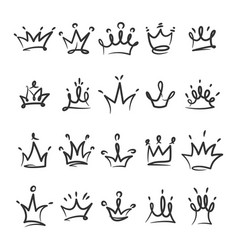 Hand Drawn Crown Doodle Icon Collection