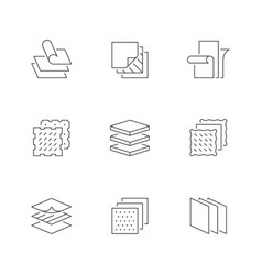 Set Line Icons Of Layered Material