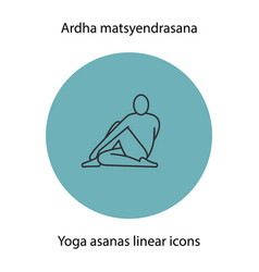 Ardha Matsyendrasana Yoga Position Linear Icon