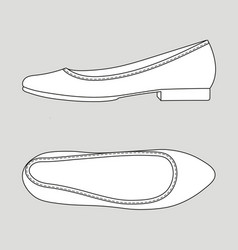 Ballerine Flat Shoes Fashion Design Template