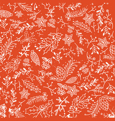 Christmas Floral Hand Drawn Light Background