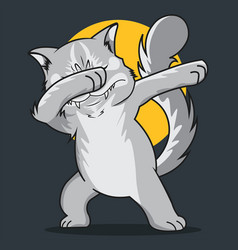 Dabbing Grey Cat