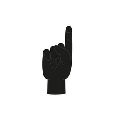 Finger Sign One 1 Number Black Silhouette