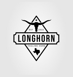 Longhorn Cattle Or Texas Cow Logo Design